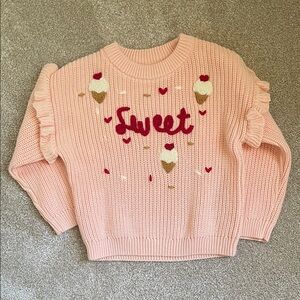 Embroidered Ice Cream Heart Sweet Sweater